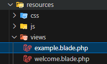 example.blade.phpを新規作成