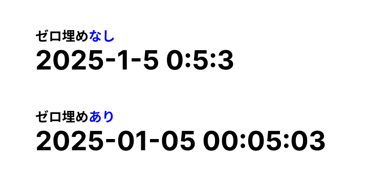 ゼロ埋めの比較