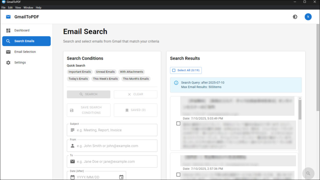 Email Selection System